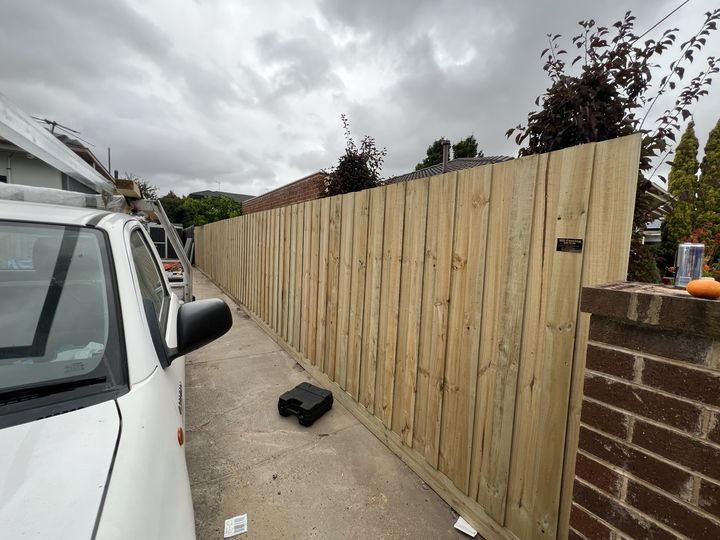 Timber paling fence and gate by HD Fencing